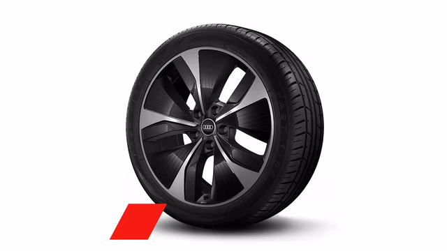 Bilde som viser 21&quot; Felger i 5-arms aerodesign i sort metallic, glanspolerte, mørke