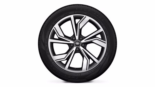 Bilde som viser 20&quot; i 5-eikers V-design, grafittgrå, glanspolert