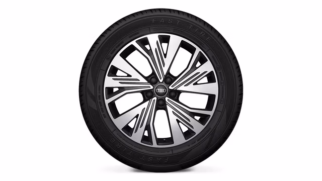 Bilde som viser 19" i 5-W-eikers aerodesign, grafittgrå, glanspolert