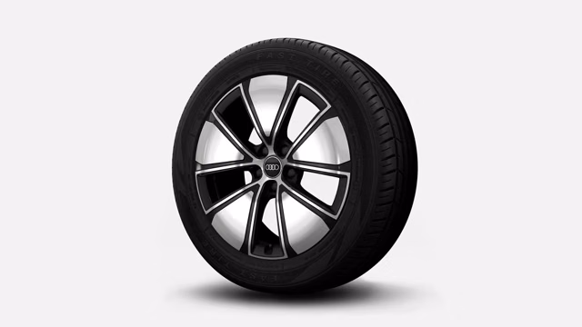 Bilde som viser 19" i 5-V-eikers aerodesign, sorte, glanspolerte