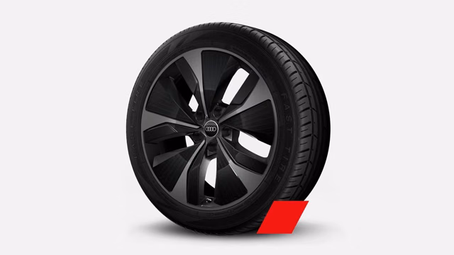 Bilde som viser 21" i 5-arms aerodesign i sort metallic, glanspolerte, mørke