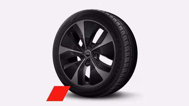 Bilde som viser 21" i 5-arms aerodesign i sort metallic, glanspolerte, mørke